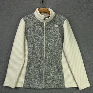 The North Face Jacket Womens XL Gray Cream Sweater Knit Ribbed NF0A33JZ - Picture 1 of 18