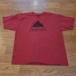 Vintage 90s Y2K Burton Snowboards Red Spellout T Shirt Size XL Old School - Picture 1 of 10