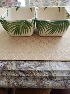 2 Pacific Rim Small Palm Leaf/Tree Bowls 3.75" - Picture 1 of 7