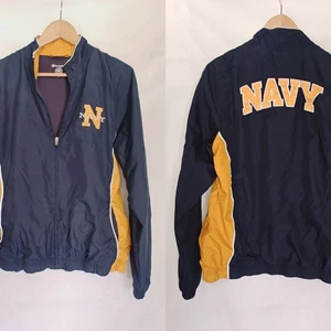 Champion U.S. Navy Jacke Full Zip Windbreaker Blau Gelb Große L 90er - Bild 1 von 11