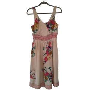 Laundry Shelli Segal 100% Silk V-neck Dress Multicor Floral Size 6 - Picture 1 of 12