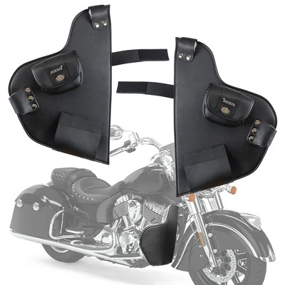 Black Soft Lowers Chaps Leg Warmer Bag For Indian Road Springfield Chief 14-22 - Image 1 of 4