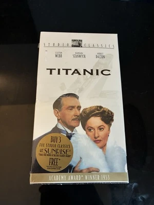 Titanic VHS  Studio Classics  Clifton Webb Barbara Stanwyck Robert Wagner 1953 - Image 1 of 3