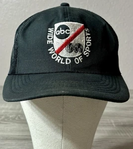 Vintage ABC World Of Sports 80’s Mesh Adjustable Trucker Cap / Hat. Cool Retro - Picture 1 of 8