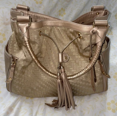 Bolso de hombro COLE HAAN metálico dorado de lona/cuero Foto 1 de 4