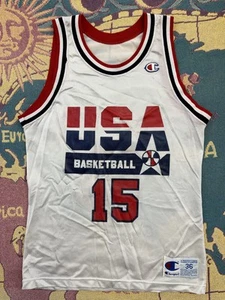 Vintage 90s Champion USA Basketball Jersey Mens size 36 Magic Johnson #15 90s - Picture 1 of 8