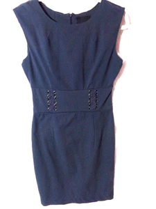 CYNTHIA ROWLEY SZ SMALL GRAY SLEEVELESS WIDE NECK SHEATH DRESS - Picture 1 of 8