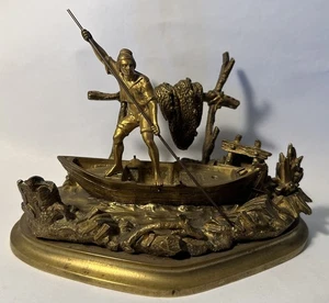 BRONZE NEAPOLITAN FISHERMAN FIGURAL INKSTAND 19th CENTURY - Picture 1 of 17