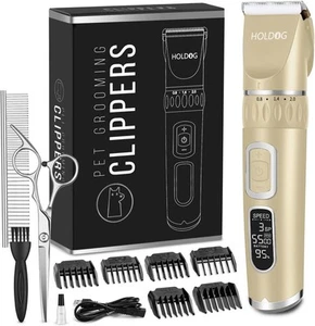 Dog Clippers 3-Speed Low Noise Cordless Pet Grooming Tools for Small & Large - Picture 1 of 6