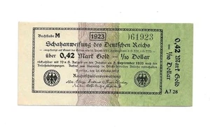 0,42 Mark Gold Schatzanweisung Ro. 142a (1) UNC - Bild 1 von 2