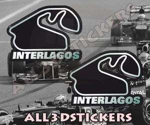 2 x Pegatina Relieve 3D Circuito Interlagos 6x4,5 cm - Picture 1 of 1