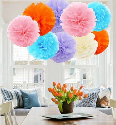 Tissue Paper Pom Poms Pompom Wedding Party Hanging Garland Tissue Decor -16 inch - Image 1 of 4