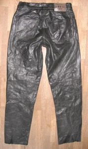 H.I.S Men's Leather Jeans / Leather Pants In Black Approximately W32" / L34" - Picture 1 of 4