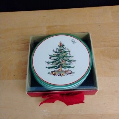 Spode Christmas Tree Paper Coasters Set of 12 Paper Coasters - Image 1 of 4