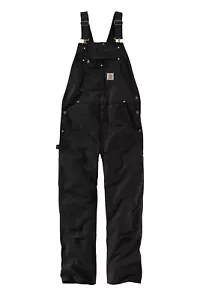 Nuova tuta Carhartt 50X30 R01 (102776) NERA bavaglino anatra - SFODERATA - Foto 1 di 1
