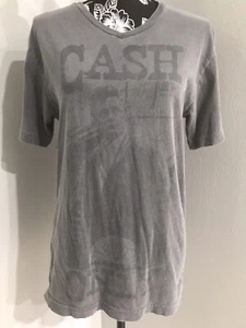 Converse One Star Johnny Cash Cash Only Gray T-Shirt Size Small V Neck EUC - Bild 1 von 6