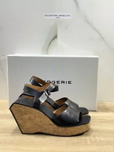 Clergerie Sandale Frauen Keilabsätze Effy Leder Schwarz Luxury 37 - Bild 1 von 7