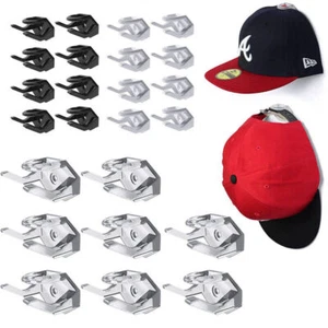 16x Self Adhesive Hat Rack Display Hooks Wall Door Baseball Cap Holder Hanger AU - Picture 1 of 14