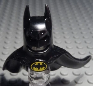 Lego Figure Accessory Cape with Mask Black with Batman Decor - Picture 1 of 2