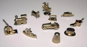 Monopoly  Gold Tone Game TOKENS 11pc - Picture 1 of 1