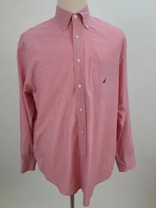 Camisa Nautica Abotonada Hombre Grande Rosa Manga Larga Logo Bolsillo - Imagen 1 de 12