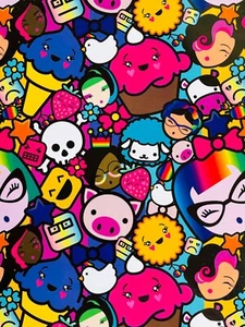 2014 Sticker Smash Whimsical Cartoon 2 Pocket Portfolio School Supply 9.5" x 12" - Picture 1 of 5