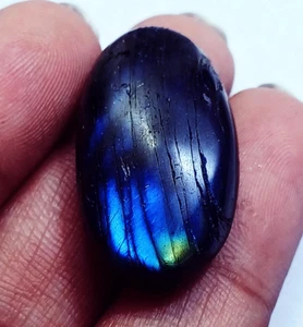 Zertifizierter 39,60 ct ovale Form 100 % natürlicher Labradorit Cabochon loser Edelstein - Bild 1 von 6