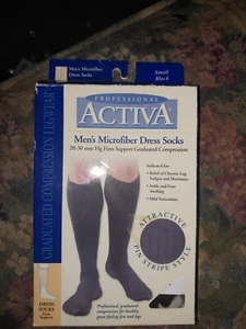 Activa 20-30 mmHg Mikrofaser Anzugsocken für Herren - schwarz - klein - Bild 1 von 2