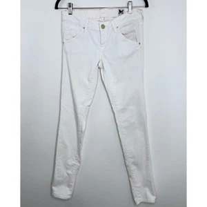 Jeans skinny da donna Missonim taglia 27 rialzati 5 tasche crema avorio - Foto 1 di 8