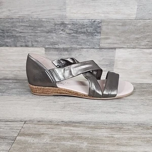 Eric Michael Womens Netty Wedge Heel Sandals Sz 10.5 - 11 EU 41 Pewter NEW - Picture 1 of 12