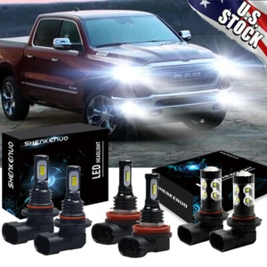 Combo de faros LED altos/bajos + faros antiniebla para RAM 1500 2500 3500 2016-2018 -6x - Imagen 1 de 12