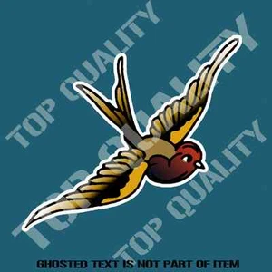SWALLOW TATTOO STYLE DECAL STICKER ROCKABILLY HOT ROD RAT ROD RALLY DRIFT JDM - Bild 1 von 1