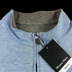 Mizzen+Main ProFlex Quarter Napa Zip Pullover Sweater Light Blue Size 2XL $138 - Picture 1 of 11
