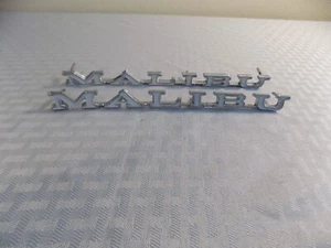 CHEVY MALIBU EMBLEMS 1969 - 1972 SET SIDE LOGO NEW WHITE FILL LH / RH SIDE - Picture 1 of 7