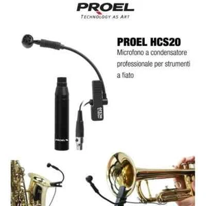 PROEL HCS20 microfono professionale condensatore polarizzato x strumenti a fiato - Picture 1 of 2
