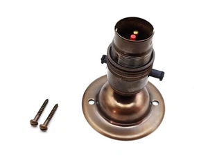 Switched B22 metal lamp holder with 65mm base plate and screws M10 thread - Picture 1 of 40