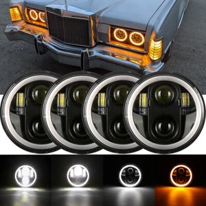 For Chevy Impala El Camino 5.75" 5-3/4"LED Headlights Hi/Lo Beam DRL Ring Lamp - Picture 1 of 12