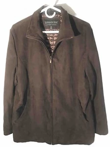 Men’s London Fog Dark Brown Vintage Suede Jacket Medium - Picture 1 of 6