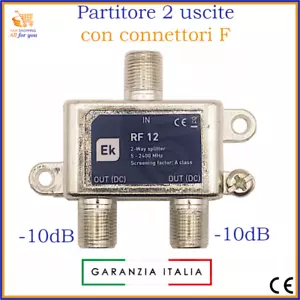 Partitore antenna TV sdoppiatore 2 uscite splitter ripartitore divisore segnale - Bild 1 von 2