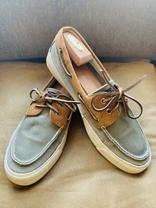 Zapato de cubierta de lona/cuero SPERRY Topsider para hombre 0561358 caqui/bronceado, 10,5D - Imagen 1 de 13