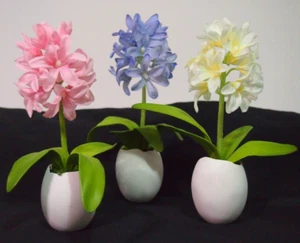 Martha Stewart/Grandin Road Set Of 3 Hyacinth Eggs For Easter/Spring Decorating - Picture 1 of 5