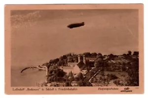 Aged Original Postcard ~ Zeppelin over Friedrichshafen ~ Airship ~ Unused - Picture 1 of 2