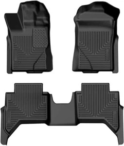 Husky Weatherbeater Floor Mats Fit 24-25 Ranger Supercrew Frnt/2nd Row 3pc Black - Picture 1 of 3