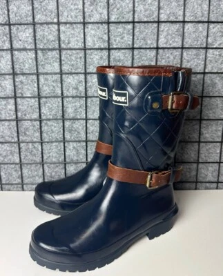 Botas de lluvia Barbour Quilt forro tartán goma talla UK 5 Foto 1 de 4
