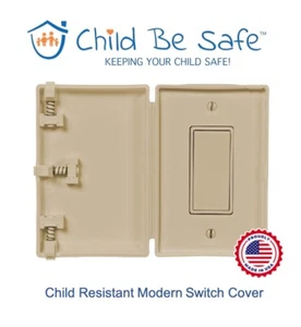 Child Be Safe Kindersicher Elfenbein Modern Wippschalter & Steckdose Sicherheitsabdeckung NEU! - Bild 1 von 12