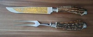 Zwilling J. A. Henckels Solingen Tranchierbesteck Jagdbesteck Hirschhorn Griffe - Bild 1 von 3