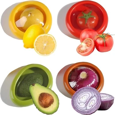 Silicone Fruit and Vegetable Storage Containers Set for Fridge Keep Fresh(4 Pcs) - Image 1 of 4