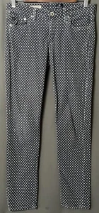 Adriano Goldschmied 27R The Stevie Ankle Slim Straight Leg Polka Dot Corduroys - Picture 1 of 8