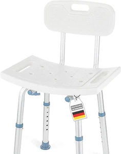Duschhocker Mit Abnehmbarer Rückenlehne, Duschstuhl Für Senioren,37-50Cm & 150Kg - Bild 1 von 8