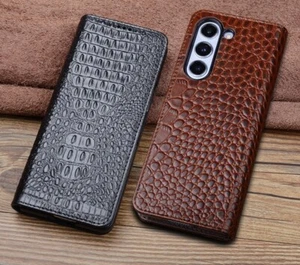 Magnetische Echtleder Ultra Slim Flip Case Hülle f Samsung Z Fold 6/Fold 5/4 - Bild 1 von 27